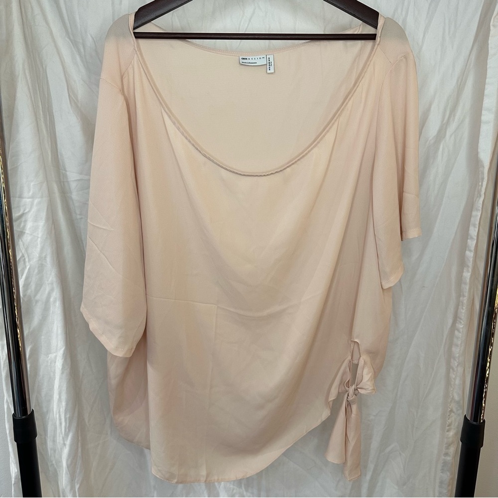 Asos Desgin Curve Side Tie Blouse Shirt Plus Size